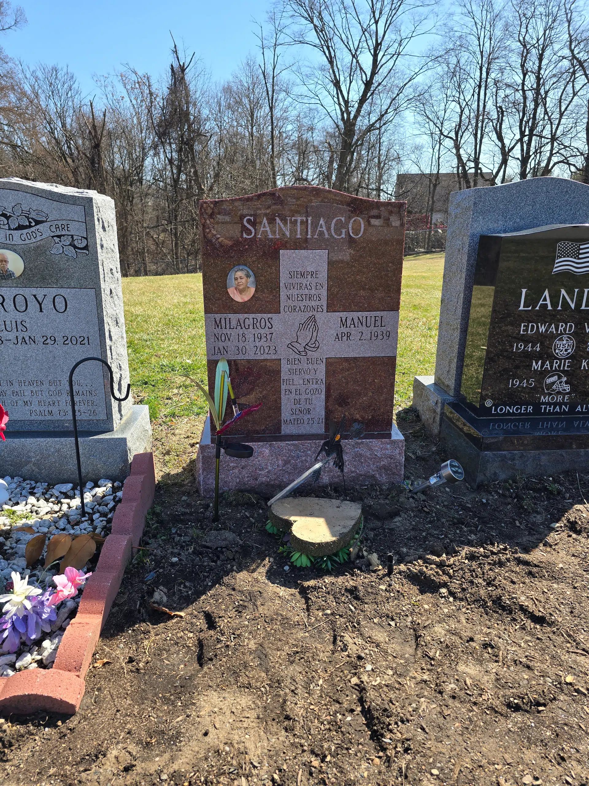 Granite Upright Headstone hand-carved by Upright Headstone Shop in NJ — image 3