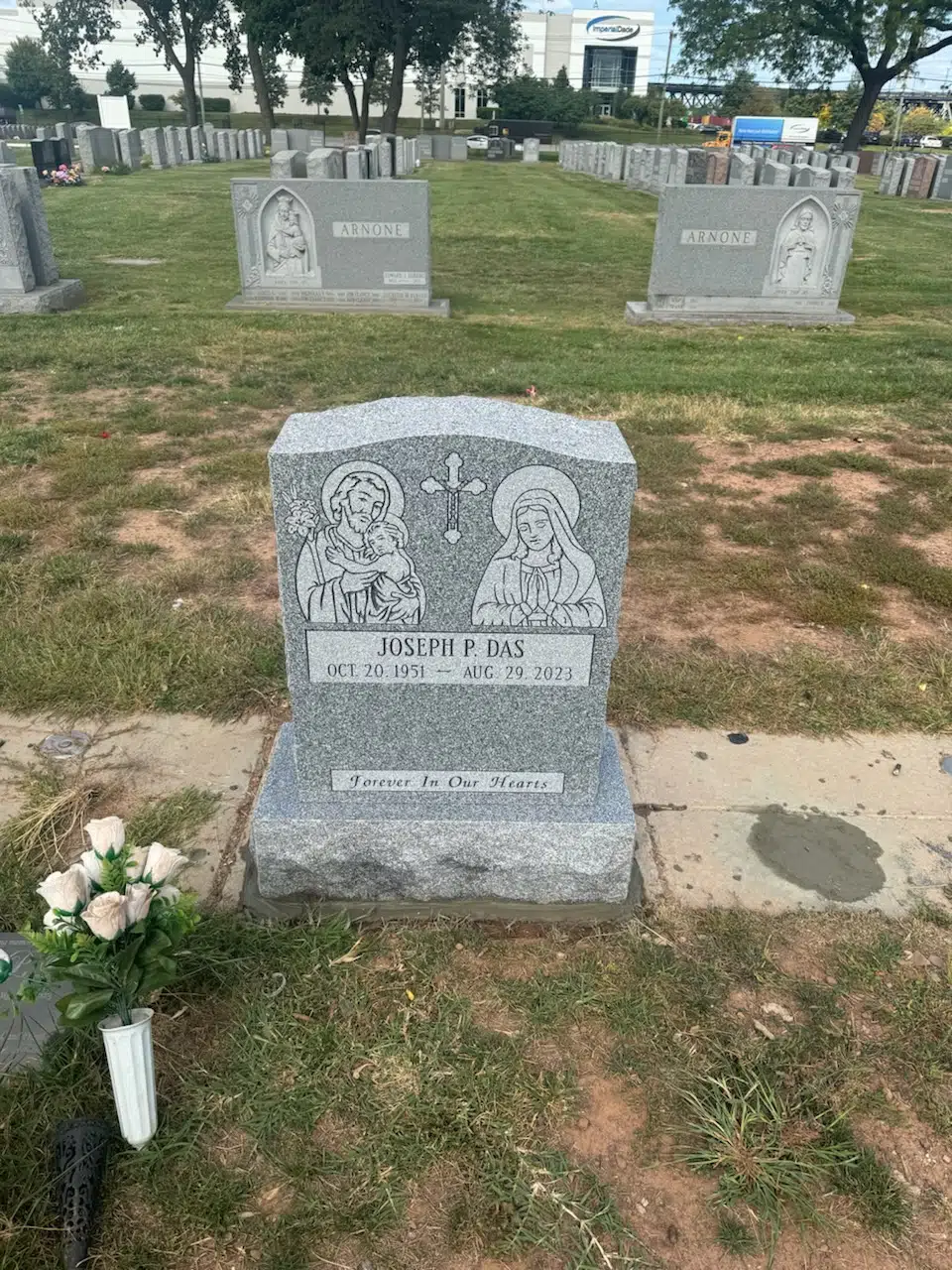 Granite Upright Headstone hand-carved by Upright Headstone Shop in NJ — image 7