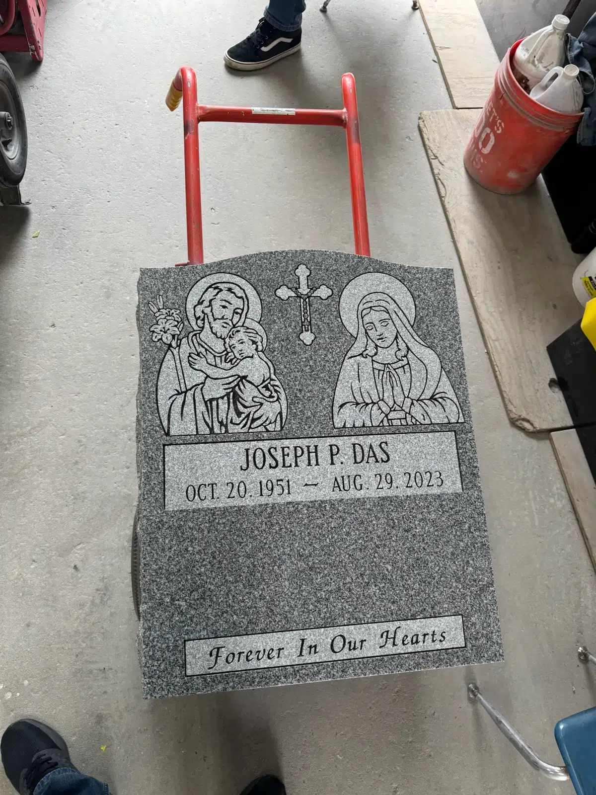 Granite Upright Headstone hand-carved by Upright Headstone Shop in NJ — image 8