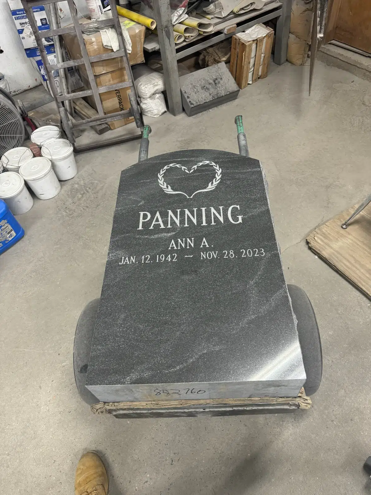 Granite Upright Headstone hand-carved by Upright Headstone Shop in NJ — image 9